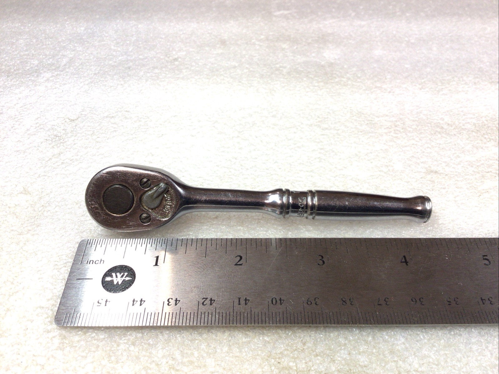 Snap-On#TM70B – 1/4” Dr., Chrome, 4.25” Long, Stubby Ratchet, Rebuilt-USA-NICE-