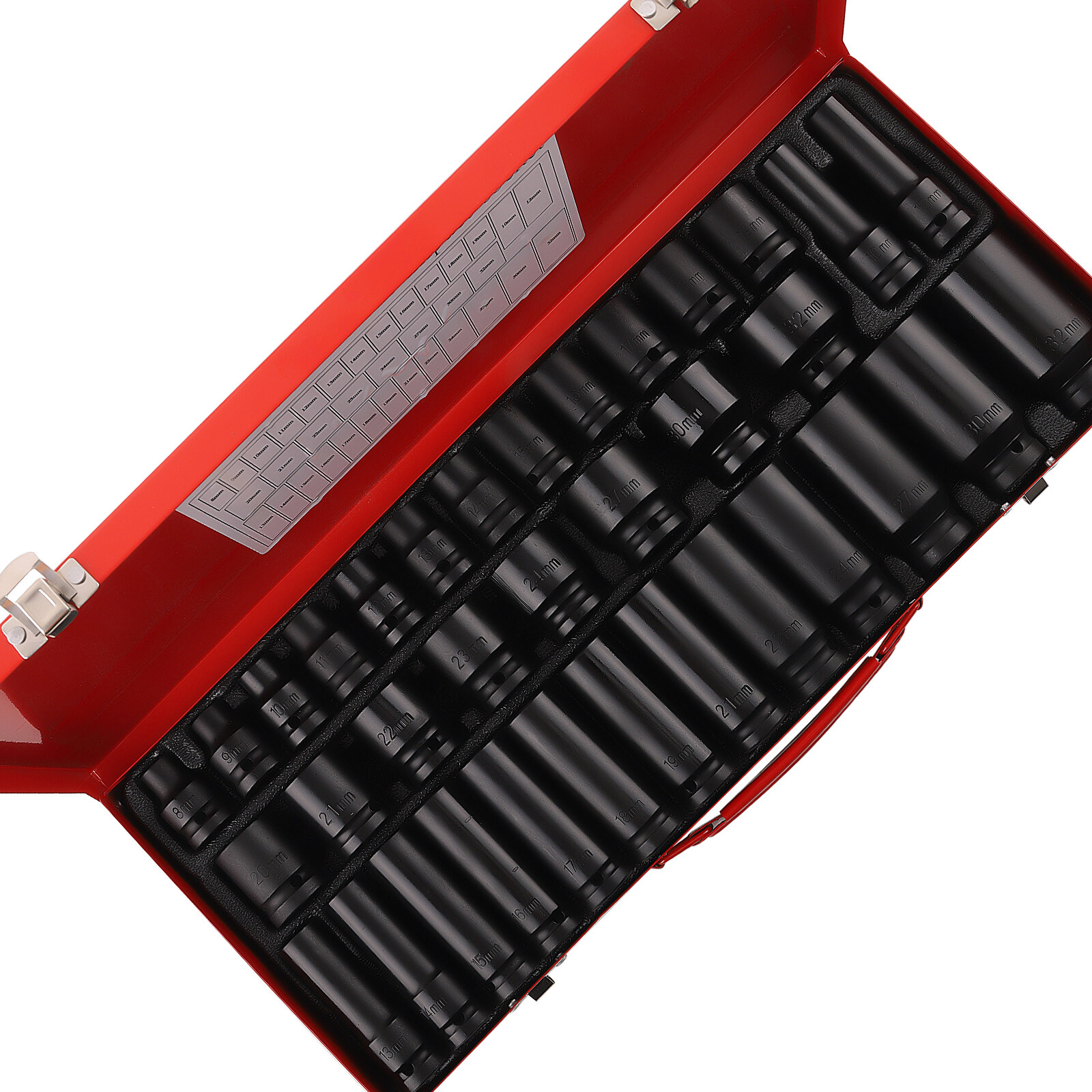 35PCS Deep Impact Socket Set 1/2″ Drive 6 Point Metric Garage Tool 8mm -32mm New