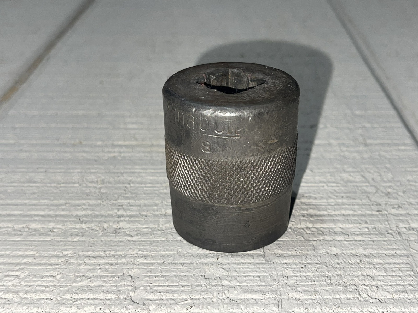 Vintage Snap On 1 1/8” 6 Point 5/8” Drive Knurled Socket. Vintage Snap On Tools