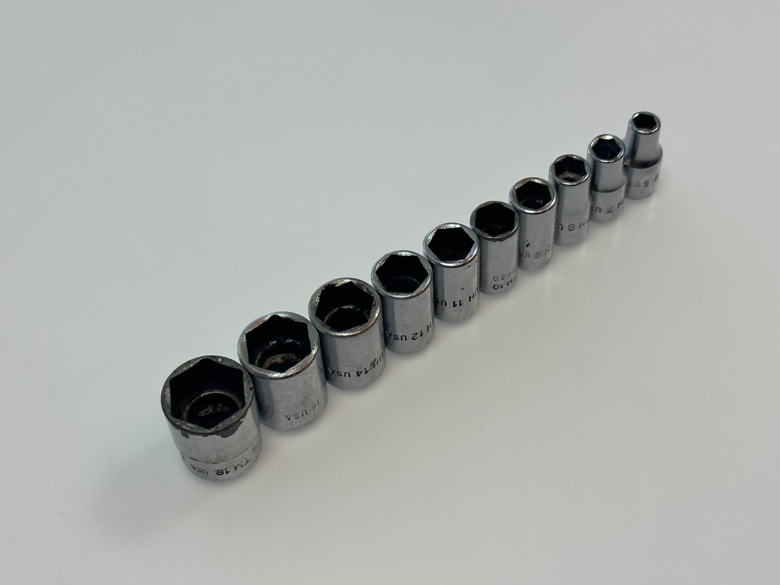 🇺🇸 PAR-X & Snap-On USA 10pc SAE 1/4″ Drive Shallow Socket Set, 3/16″ to 9/16″