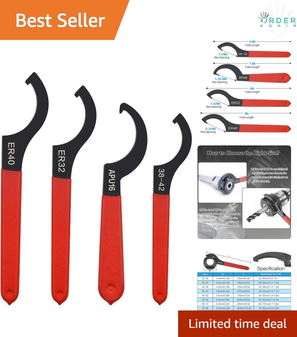 Coilover Spanner Wrench Set Alloy Steel Rubber 4pcs Universal Adjustment