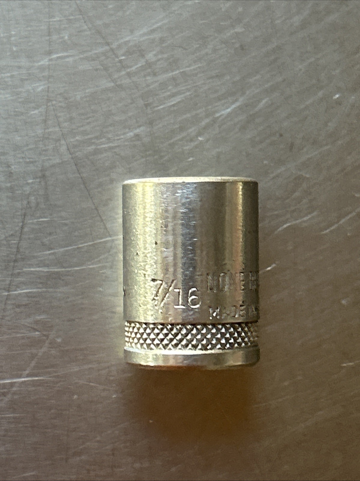 Vintage None Better 7/16″ Deep Socket 6 Point 1/4″ Drive M614, Made In USA