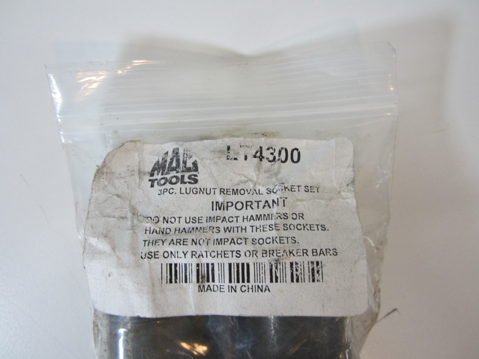 Mac Tools LT4300 3pc 1/2″dr Lug Nut Removal Twist Sockets 3/4-19mm & 13/16 -21mm
