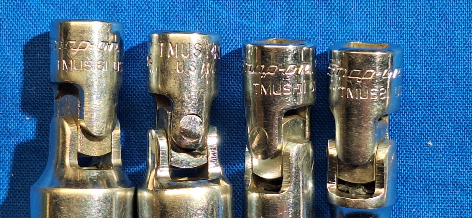 Snap-On 4 piece SAE 6pt 1/4″ drive swivel socket set 1/2″, 7/16″ 5/16″, 1/4″