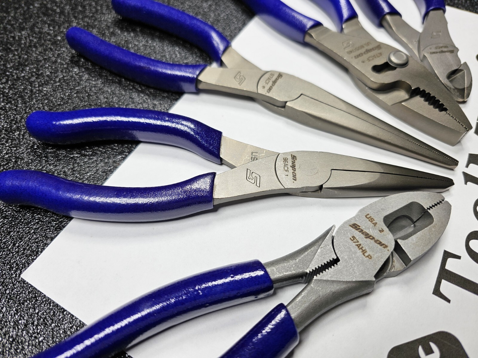 Snap-on Tools USA NOS 5pc DARK PURPLE Needle Nose Plier & Cutter Lot Set 47ACF