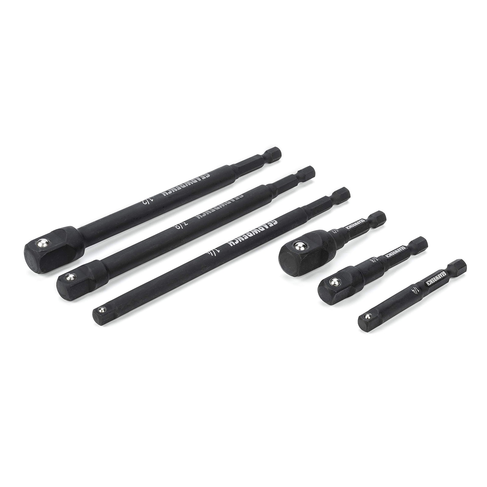 GEARWRENCH 6 Pc 1/4″ Drive Hex Shank Impact Socket extensions – One Size