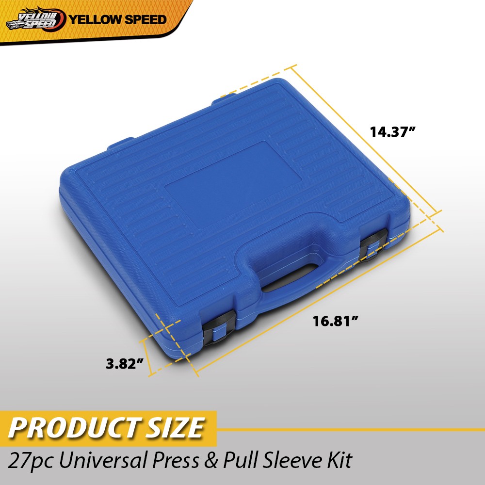 Universal Press & Pull Sleeve Kit Bush Bearing Removal Insertion Tool Kit 27 PCS