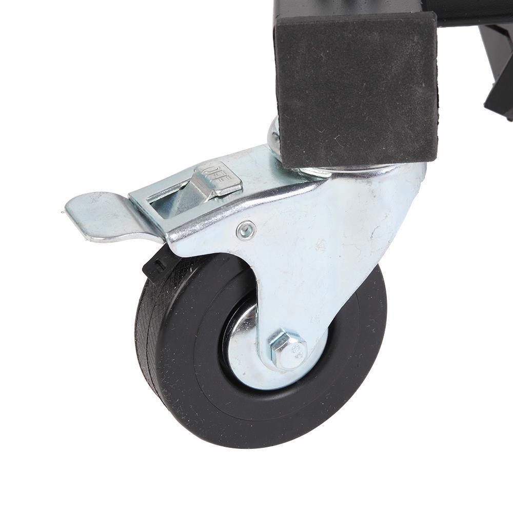 400Lbs Foldable Topside Creeper Adjustable Height Movable Ladder +4 Wheels