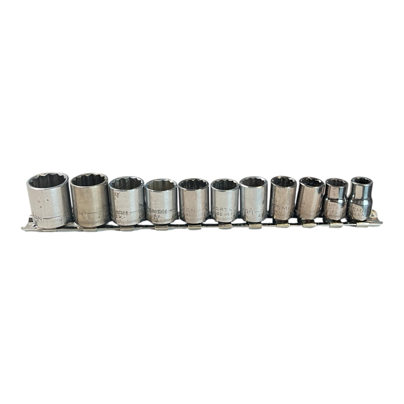 CRAFTSMAN 11-Piece, 3/8″ Drive, 12 Point, METRIC Shallow Socket Set 9-19mm USA