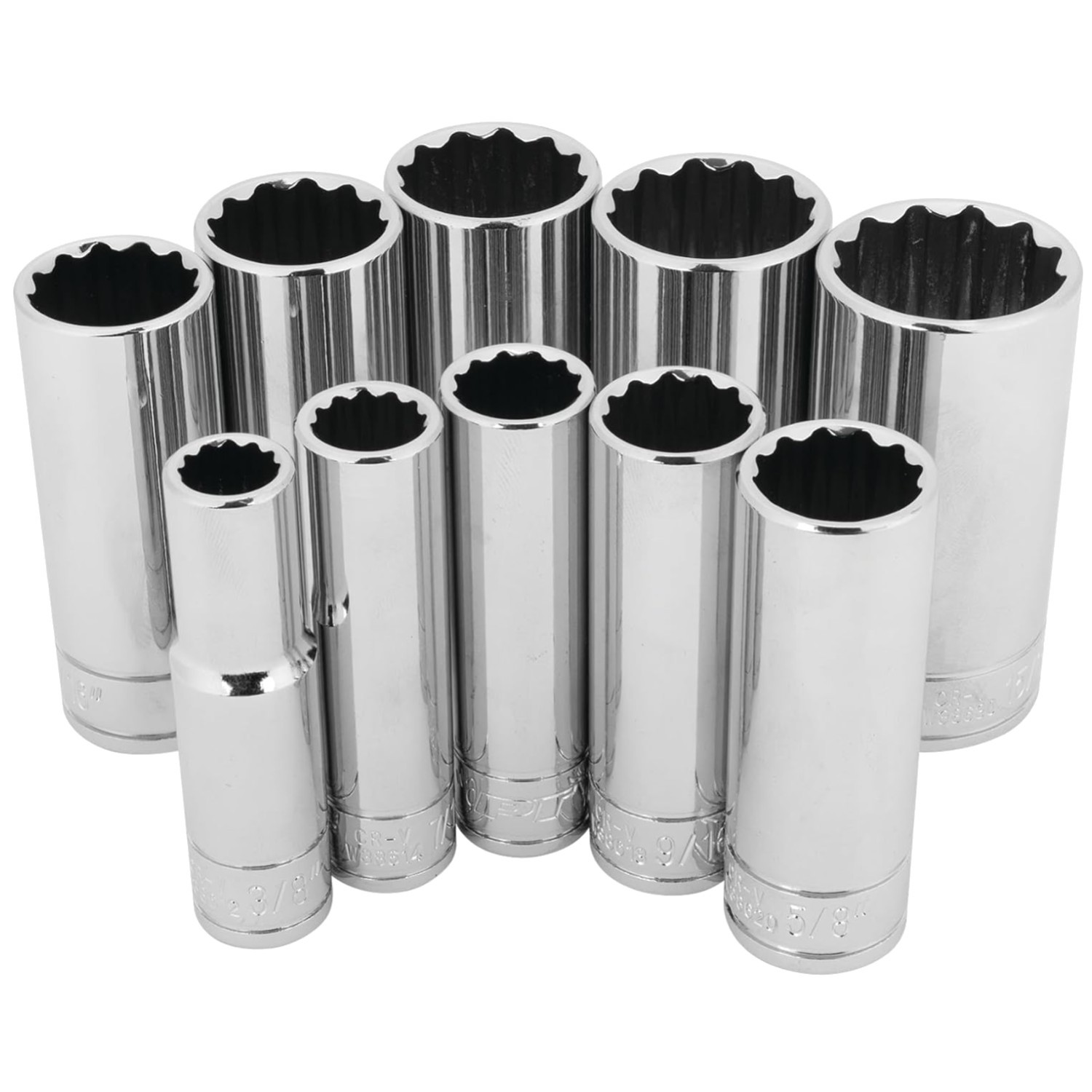 Performance Tool W38600 10 Pc. SAE Deep Socket Set