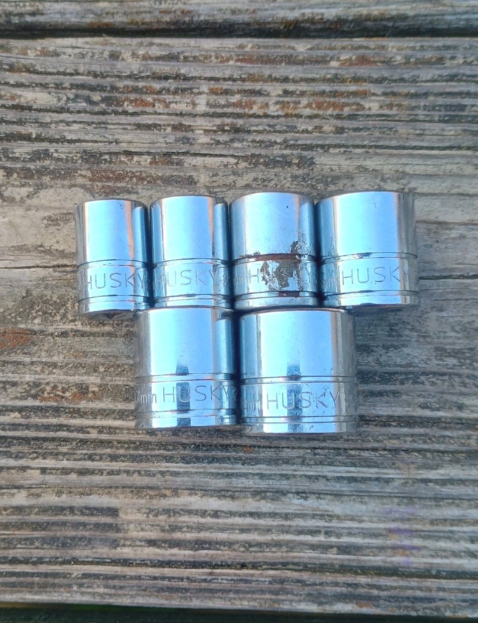 6 Pc Husky 3/8″ Drive 6 Point Metric Sockets 12, 13, 14, 16, 17, 19 mm