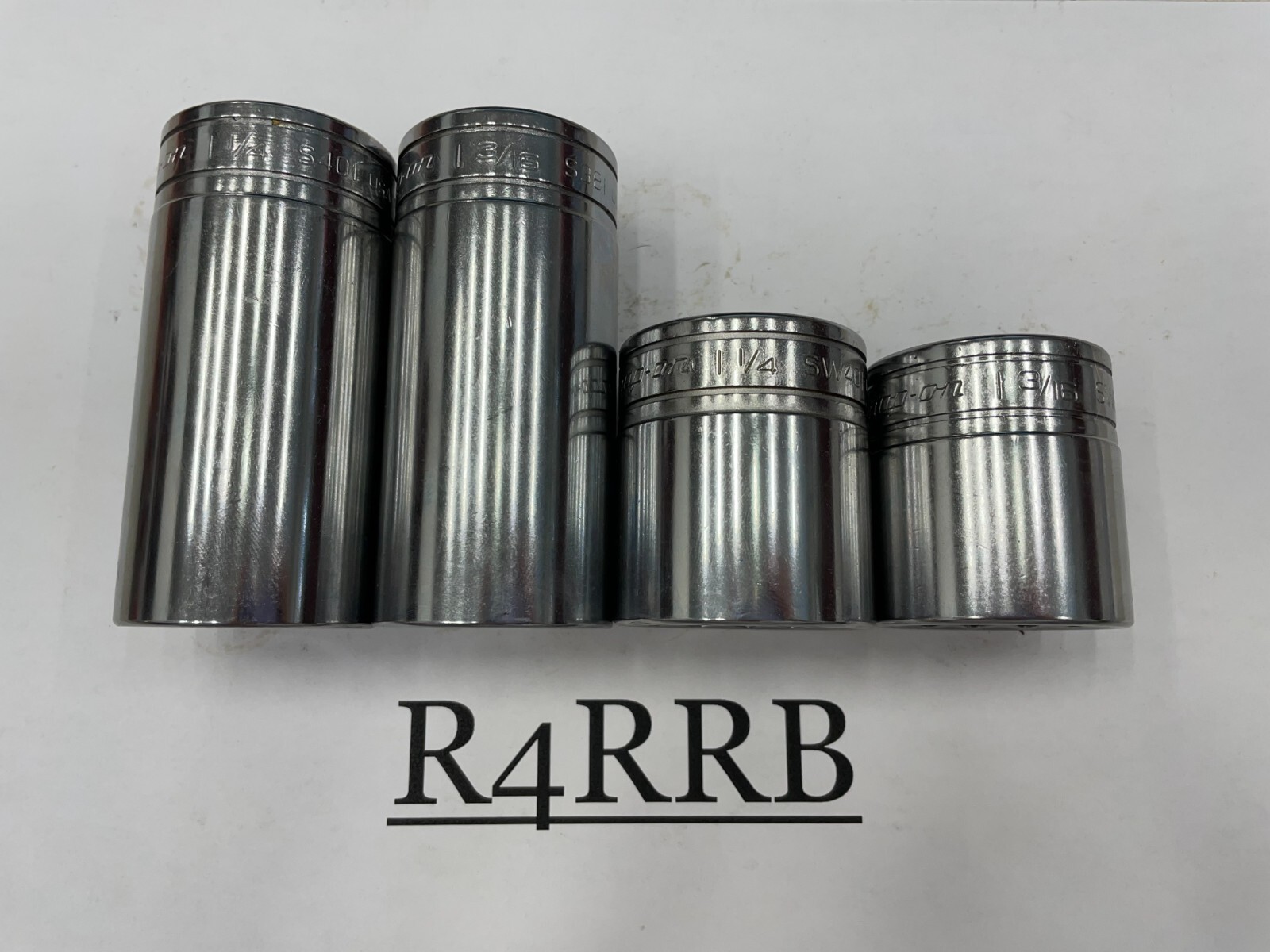 Snap-on Tools USA 4pc NEW 1/2″ Drive SAE 12 Point Shallow Chrome Socket Lot Set
