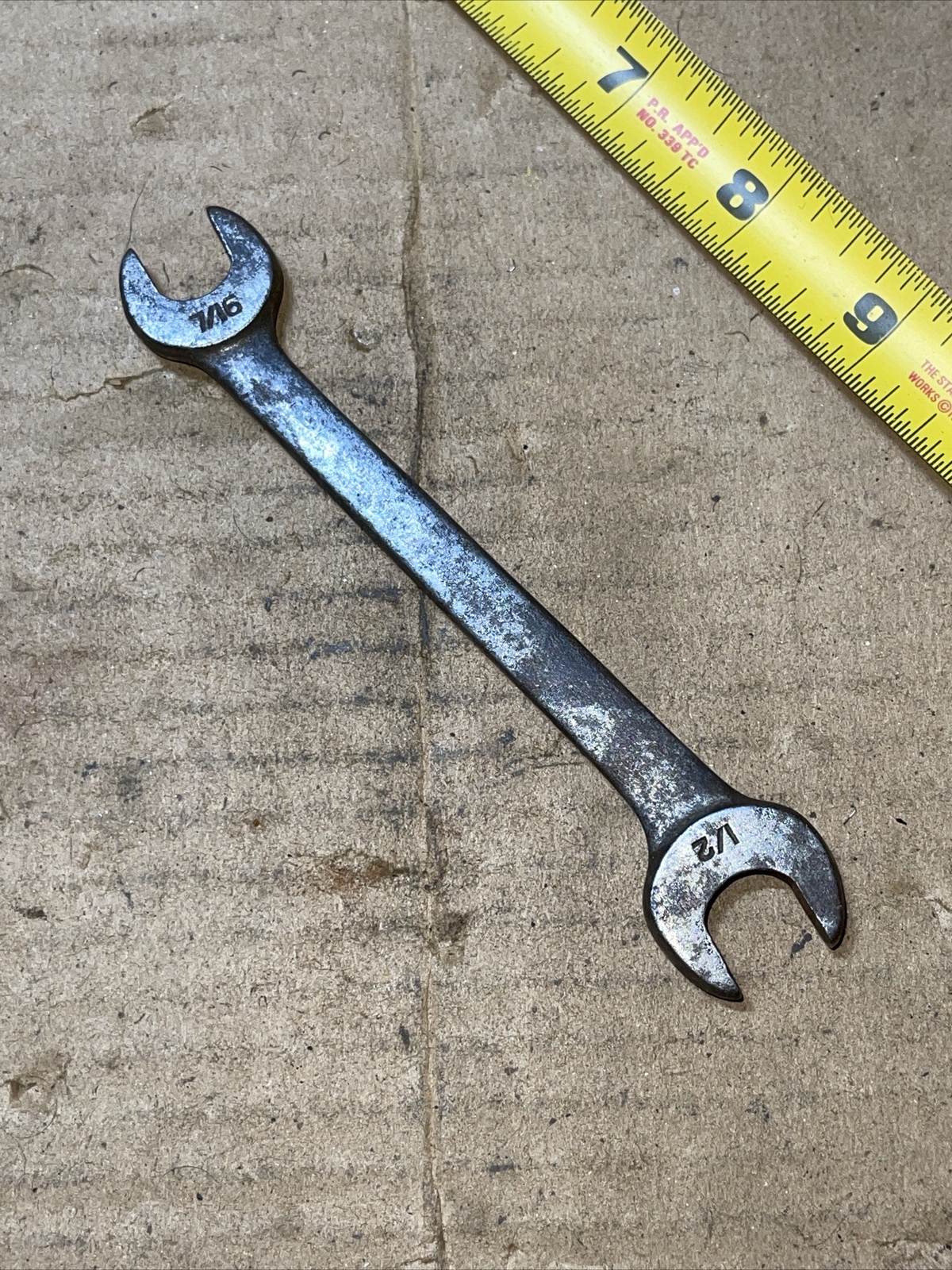 Vintage VLChek USA W1415 7/16 in x 1/2 in Stubby open end Wrench 7/16” x 1/2”
