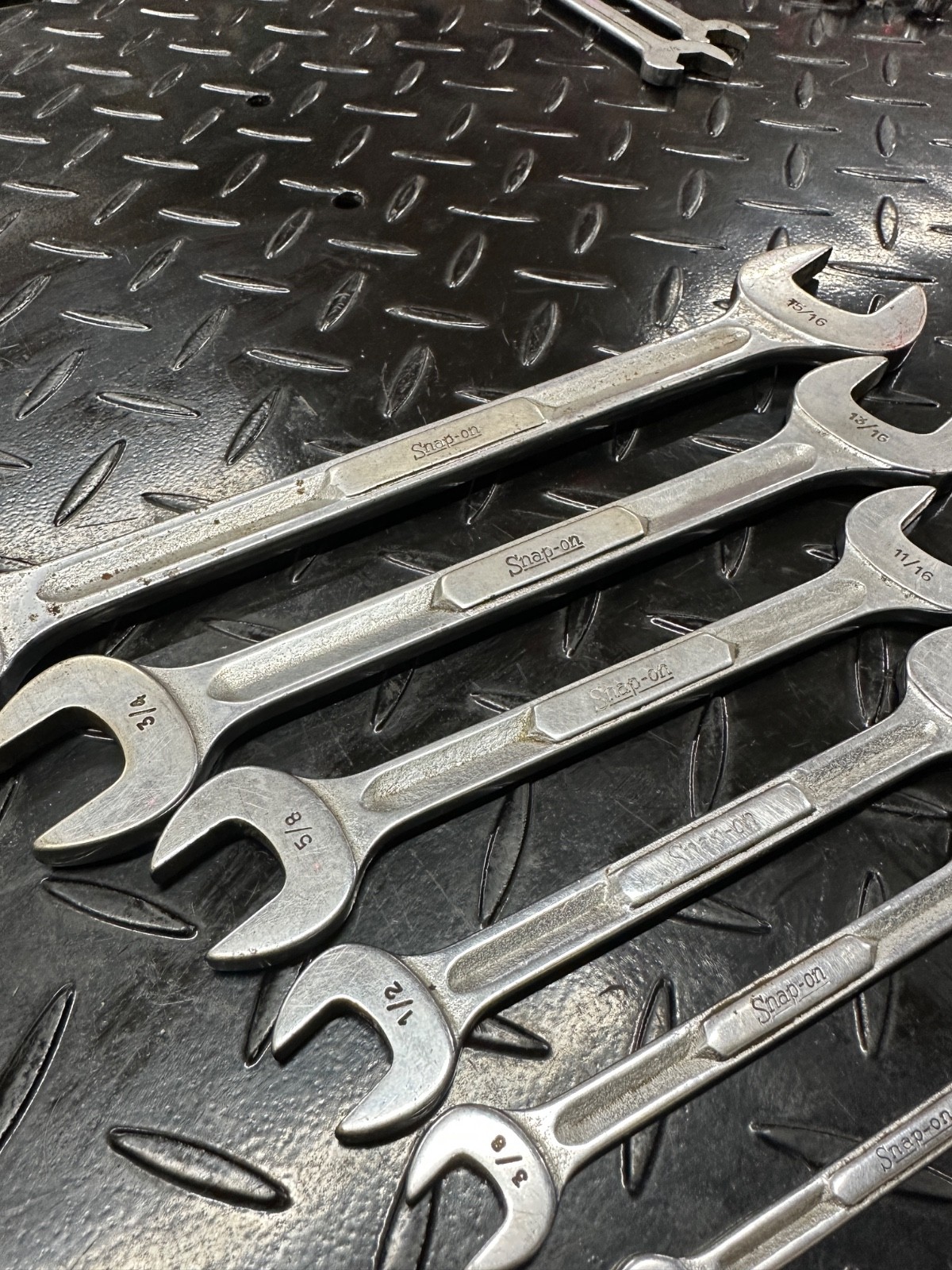 Snap-On SAE Double Open-end Wrench Set 6pc 1/4″-15/16″ VS 1980s Underline