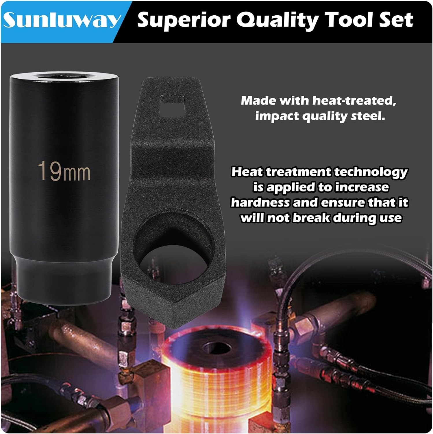 19mm Harmonic Balancer Socket & 50mm Crank Pulley Wrench Tool for Honda Acura