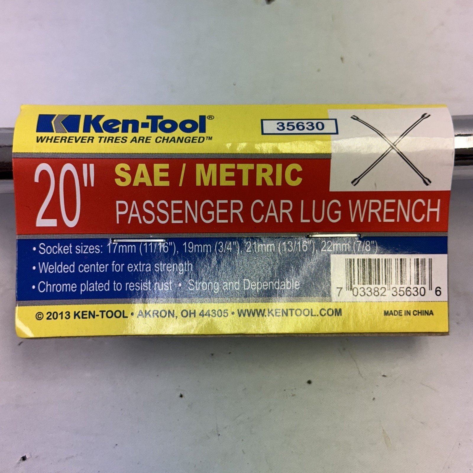 Ken-Tool 35630 20″ 4-Way Lug Wrench Chrome SAE Metric Passenger Cars