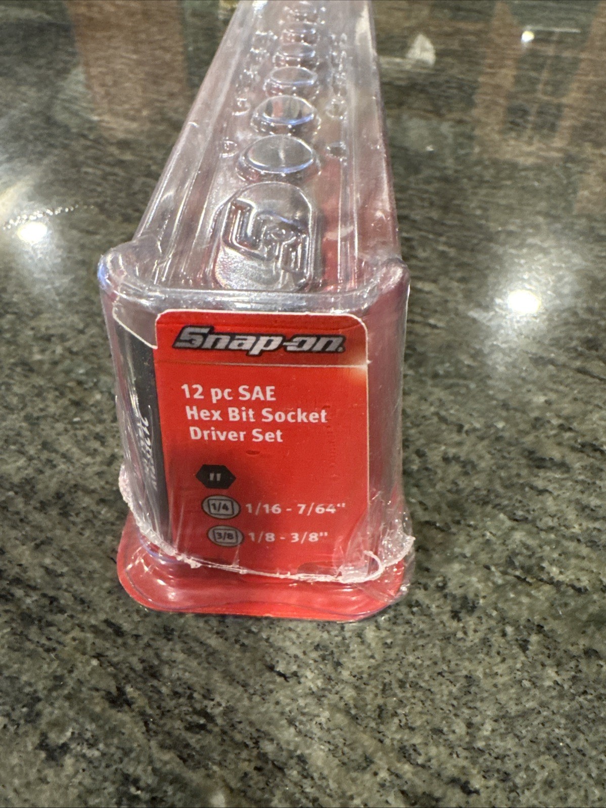 Snap-on 212eftay 12 pc. combo drive sae standard hex bit socket set 1/16-3/8”new