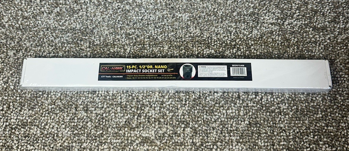 15 Pc 1/2″ Drive Nano Impact Socket Set Metric Cal-Hawk Sealed