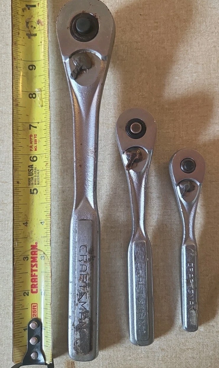 CRAFTSMAN *USA* 1/4″, 3/8″, & 1/2″ DRIVE 3-PIECE RATCHET SET 44807, 44811, 44809