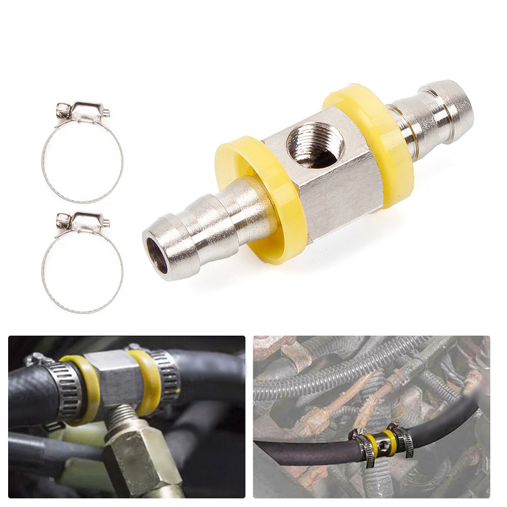 Fuel Pressure Monitoring Adapter 3/8 T-Fitting 1/8-27 NPT for Vehicles