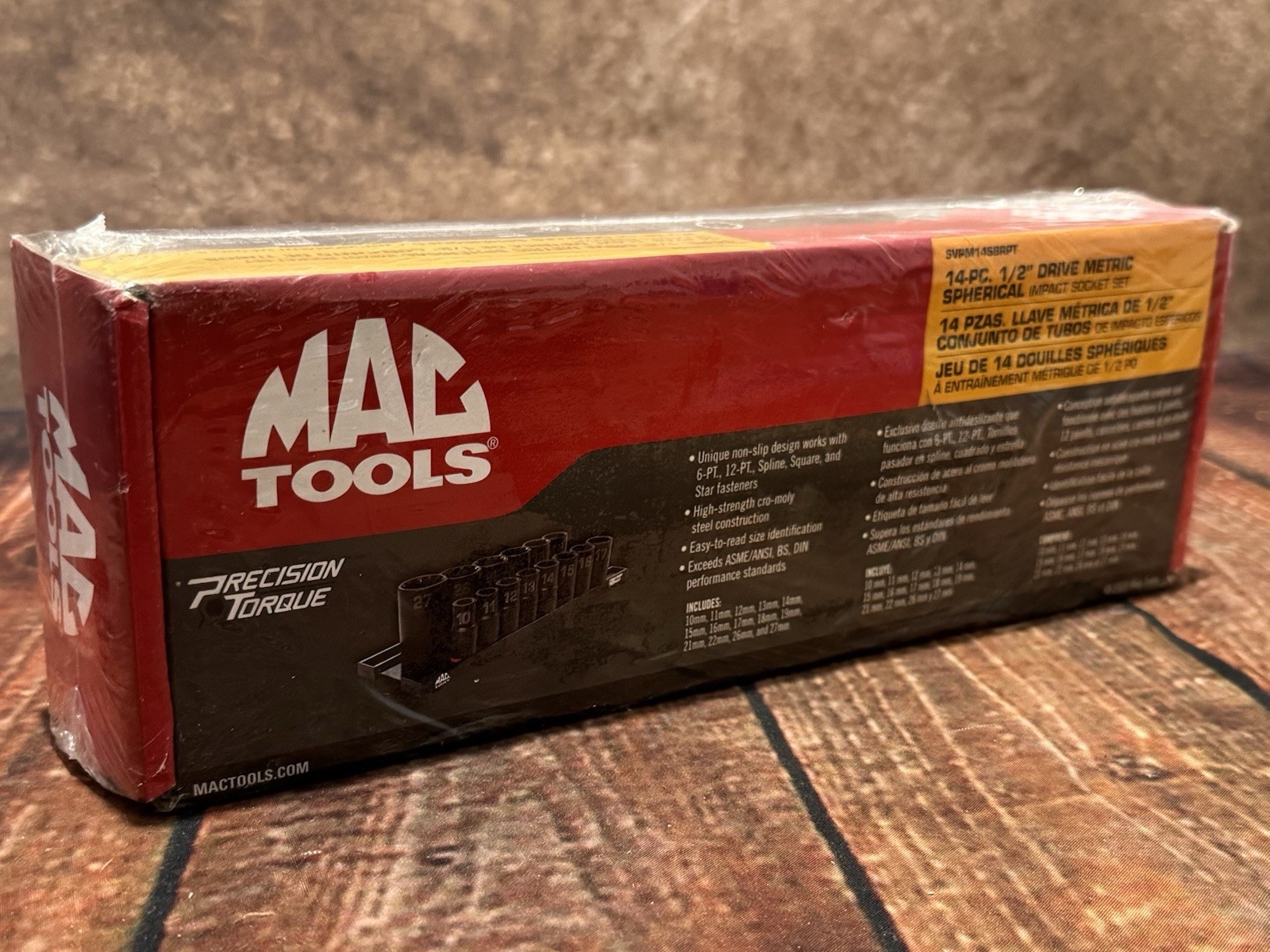 MAC Tools SVPM14SBRPT Precision Torque 14pc 1/2in. Metric Spherical Socket Set