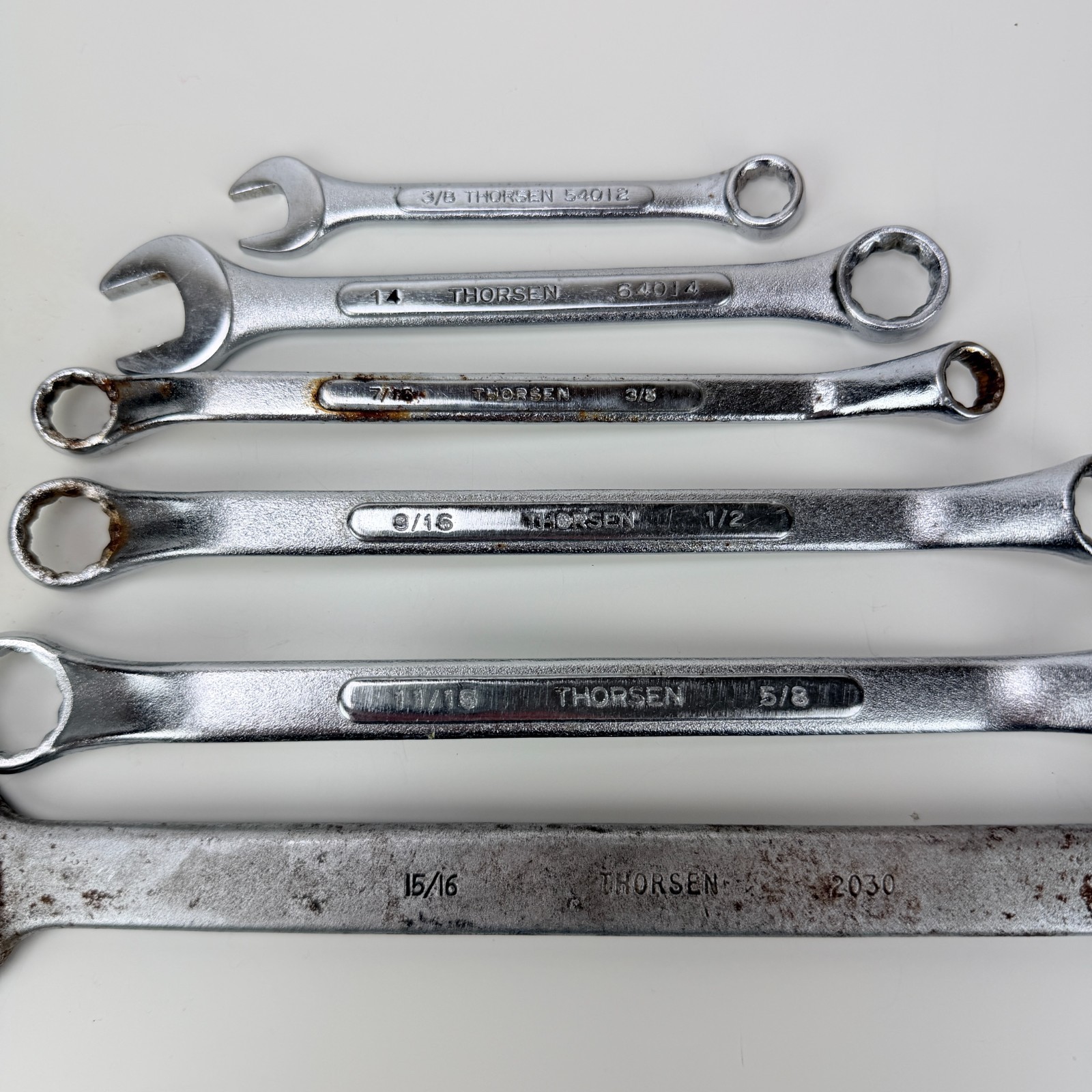 Thorsen Combination Wrench Set Lot of 6 SAE 3/8 to 15/16 Drop Forged Taiwan