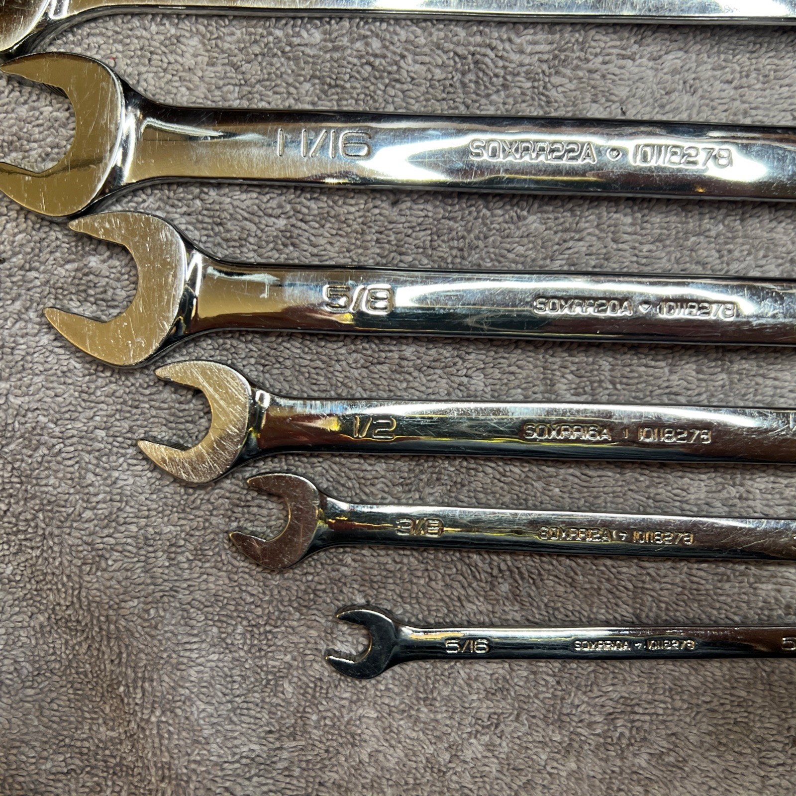 Snap On SAE Flank Drive Plus Reversible Ratcheting Combo Wrench Set (5/16-3/4″)