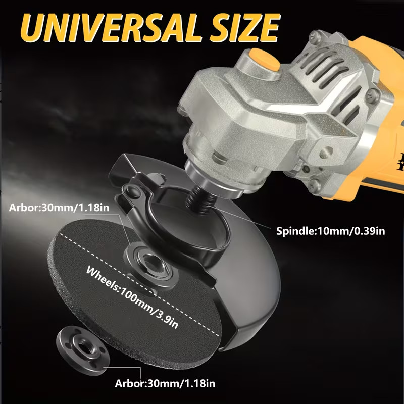 Cordless Brushless Angle Grinder 11000RPM Multi Tool Cutting Grinding Polishing