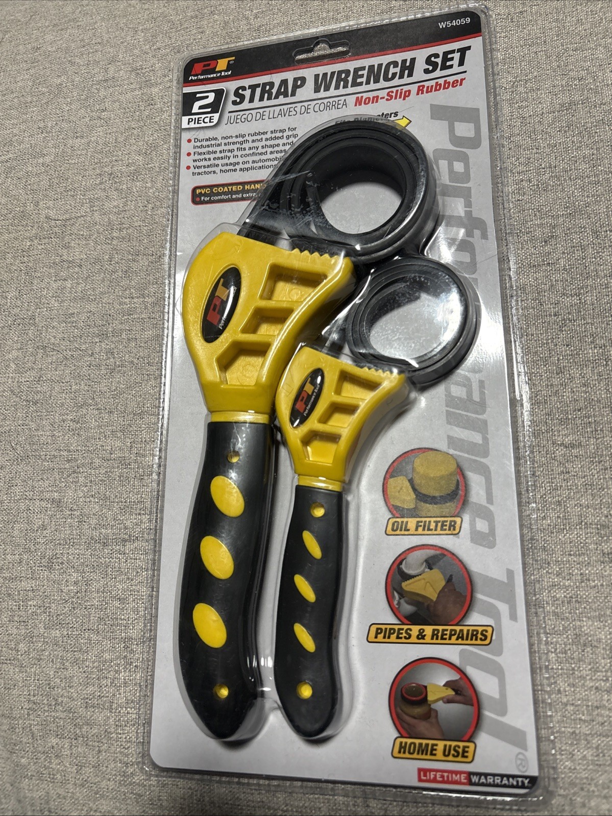 Performance Tool W54059 2-Piece 3/8″ To 6-1/2″ To Strap Wrench Set
