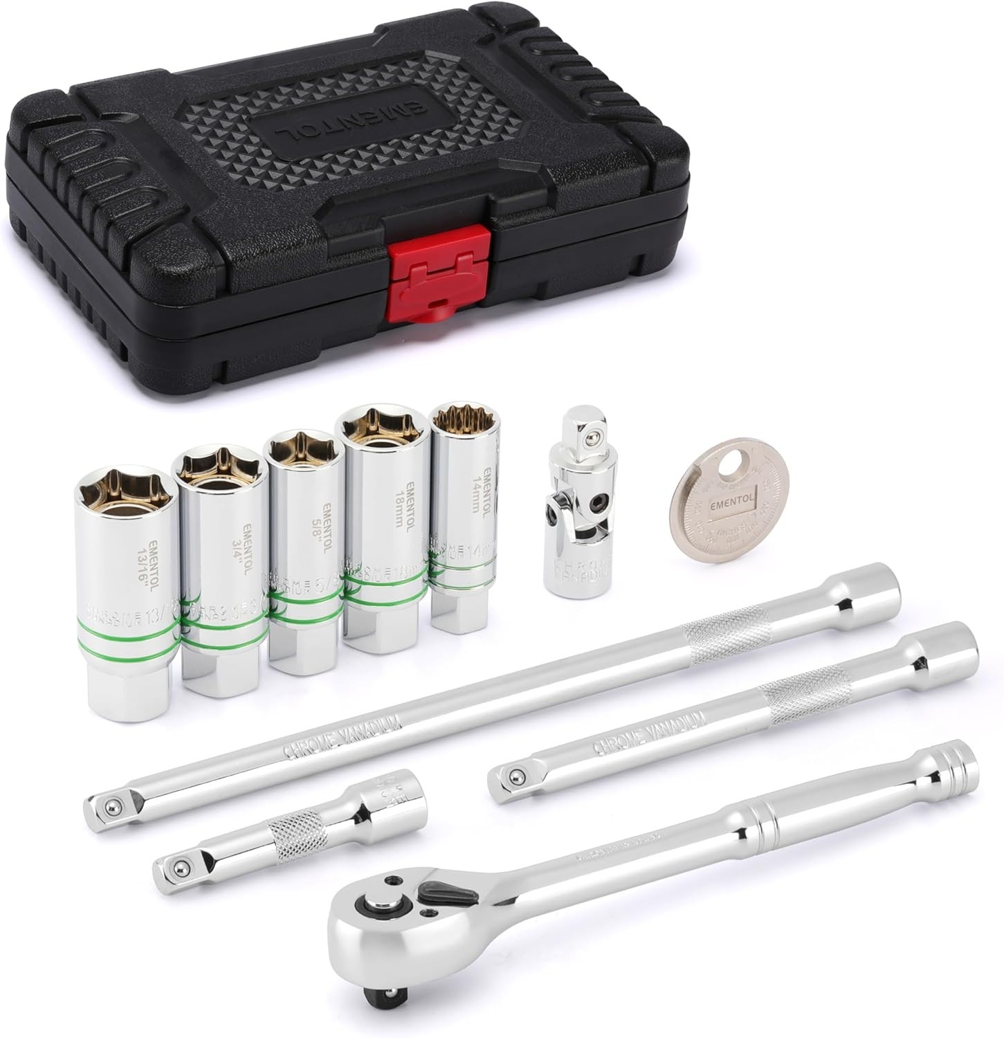 11-Piece 3/8″ Drive Magnetic Spark Plug Socket Set 5/8″, 3/4″, 13/16″, 14mm, …