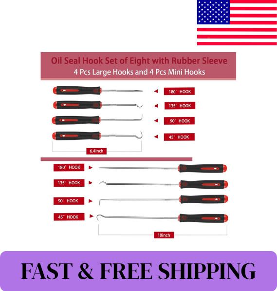8 Pieces Pick Set, Pick Tool, Precision Automotive Hook Sleeve for Automotive Oi
