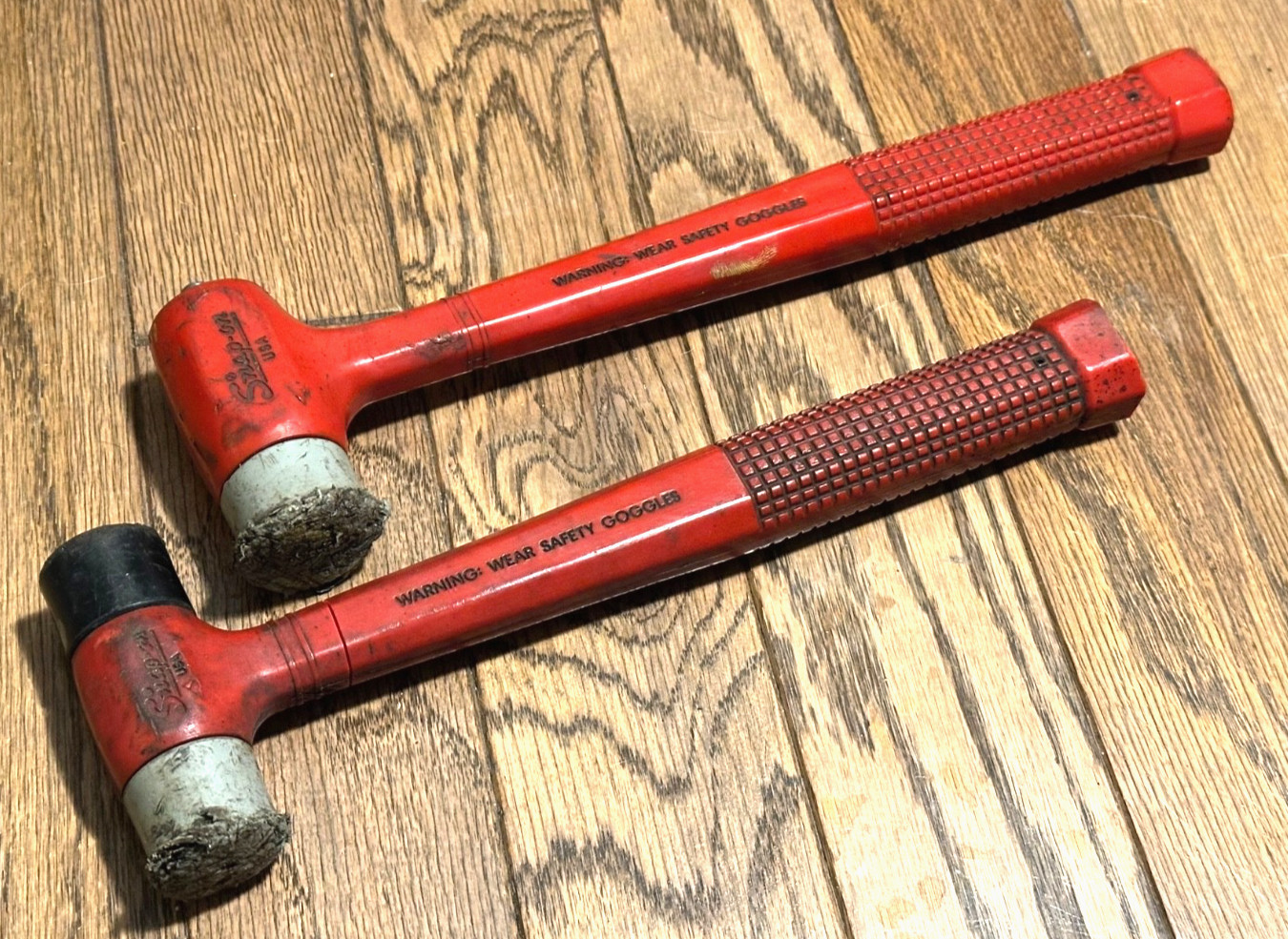 🇺🇸 Snap On Tools Soft Face Rubber Plastic Dual Blow Hammer Set Lot PARTS Red