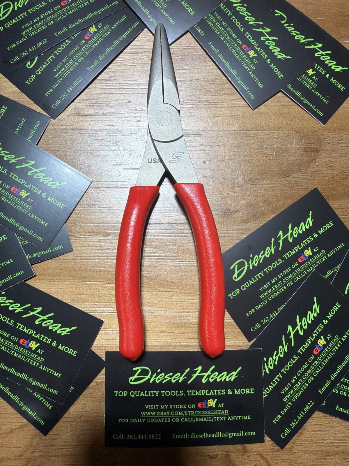 *New* Snap On Tools 96ACF CLASSIC RED Soft Grip Needle Nose Pliers