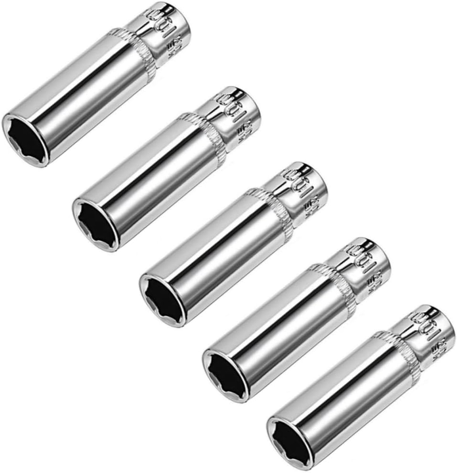 1/4 Inch Drive Deep Socket Set 10mm Cr-V Metric 6-Point Extension Tool