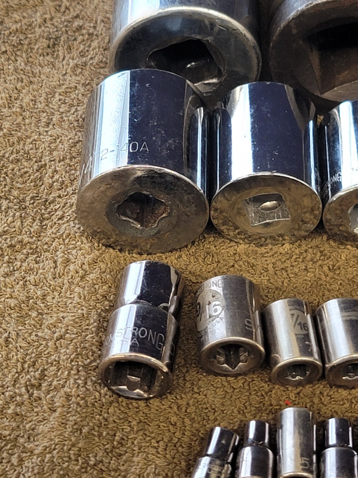 23 Armstrong Impact Socket 1/2 3/4 1″ Drive 1-1/4 1/16 15 7/8 13 9 11/32 Sae Set