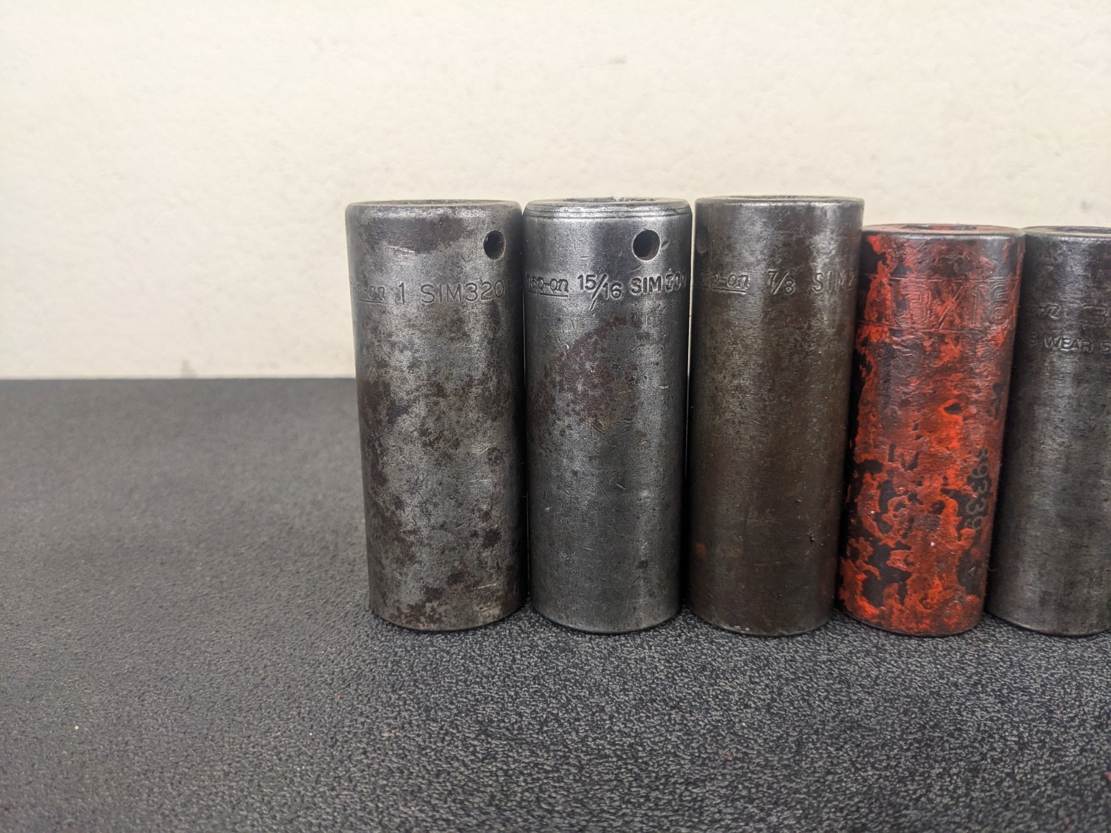 #bm563 Snap On Tools 309SIMYA 1/2″ Drive 9pc SAE Deep 6 Point Impact Socket Set