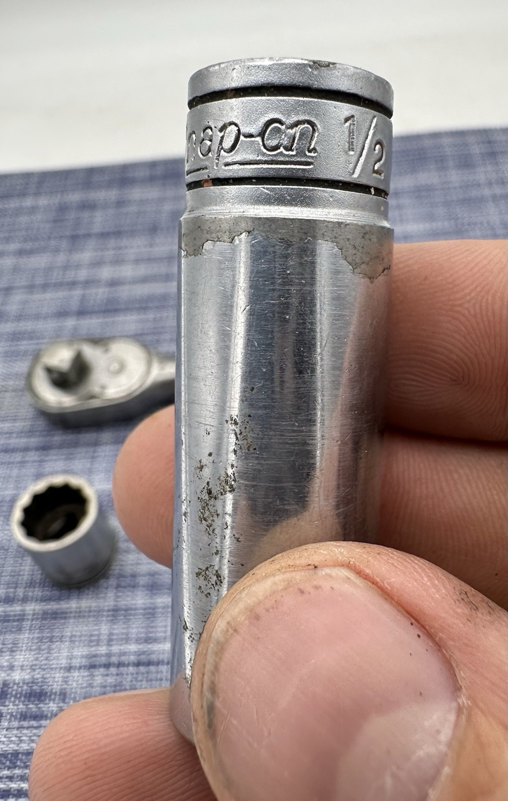 Snap On Vintage 3/8 Drive Ferret Ratchet F-70N & 2 Bonus Sockets