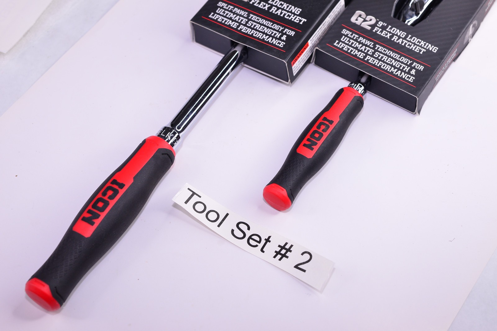 ICON R2LKG & R1LKG 3/8 & 1/4″ DRIVE G2 (GEN 2) LOCKING FLEX HEAD RATCHET SET
