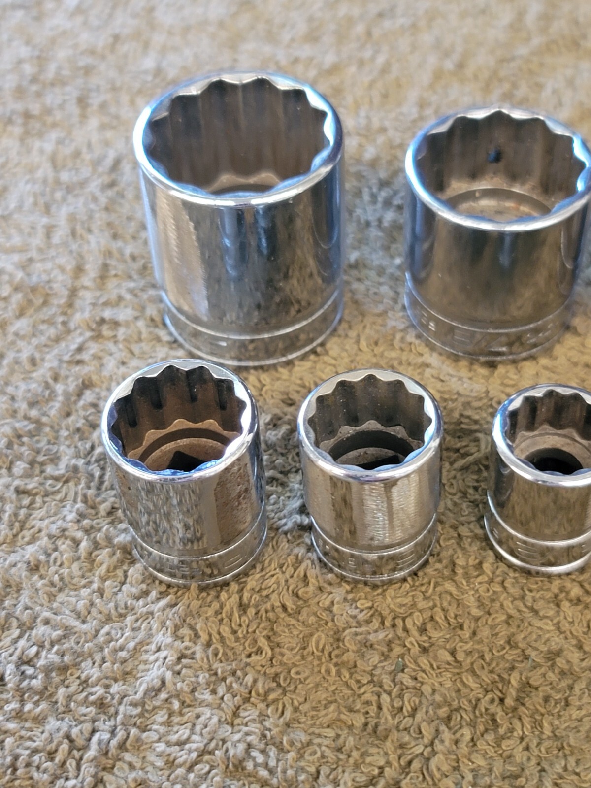 12 Snap-on F301 281 Socket Set 3/8″ Drive Sae 15/16 7/8 13/16 3/4 5/8 1/2 1/4″