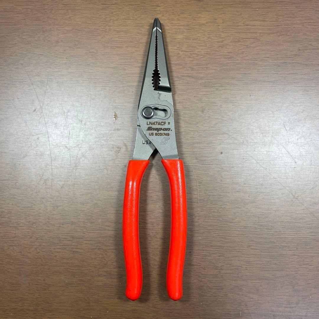 Snap-on LN47ACF Orange 9″ Talon Grip Long Nose Slip Joint Pliers [Used]