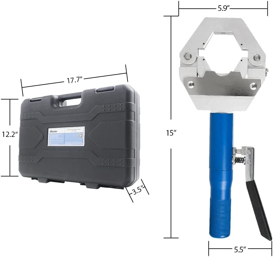 Hydraulic Hose Crimper Tool with 7 Die Set for Vehicle AC Line Fitting Auto Shop