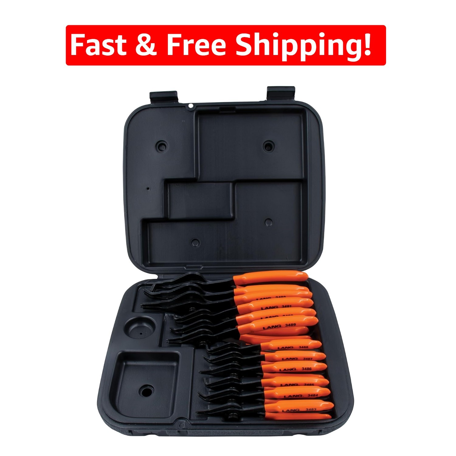Lang Tools 3495 12-Piece Snap Ring Pliers Set – Internal/External Precision