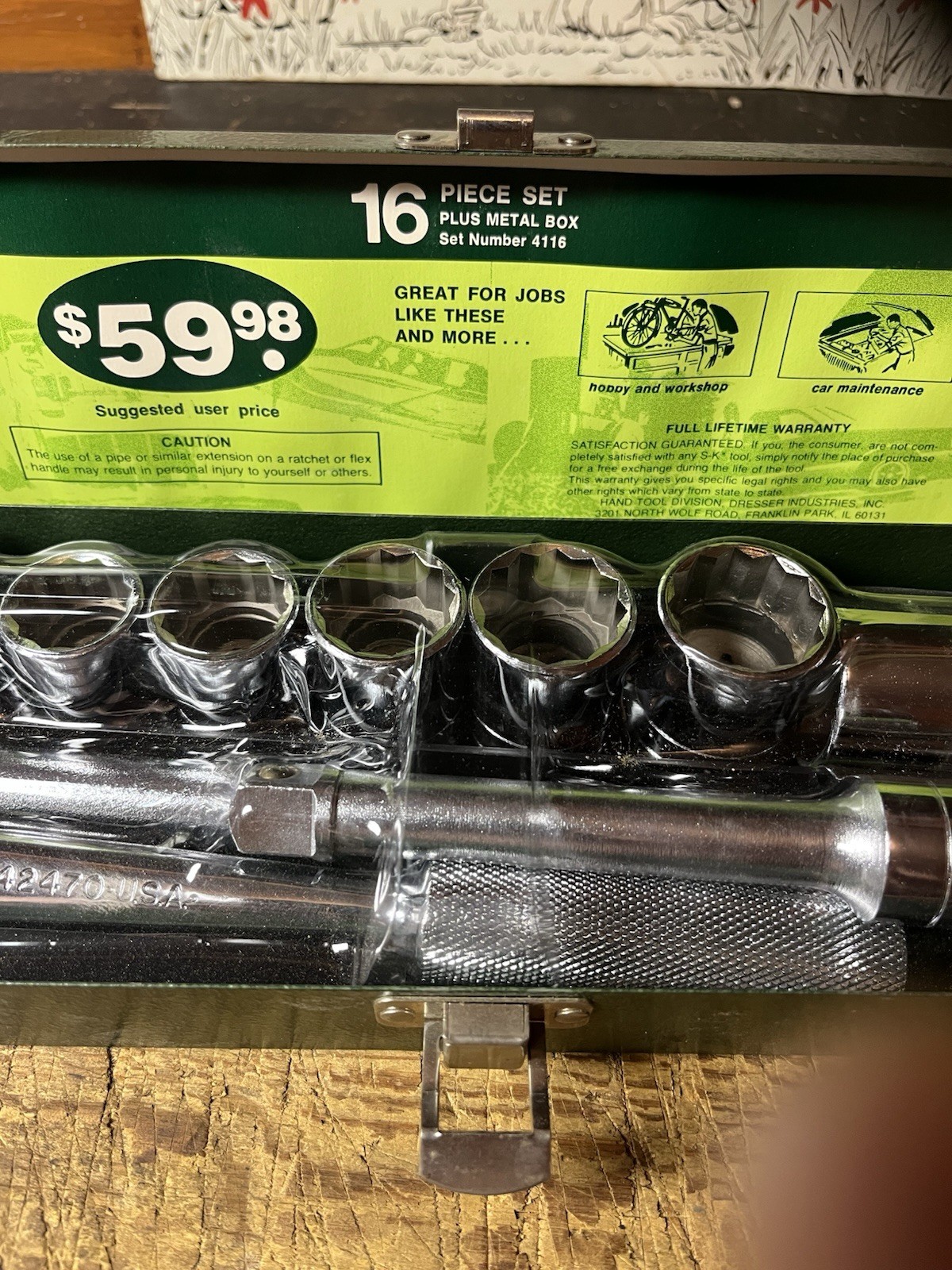 NOS SK Professional Tools 1/2″ Drive 16 Piece Socket Set (No. 4116) Excellent