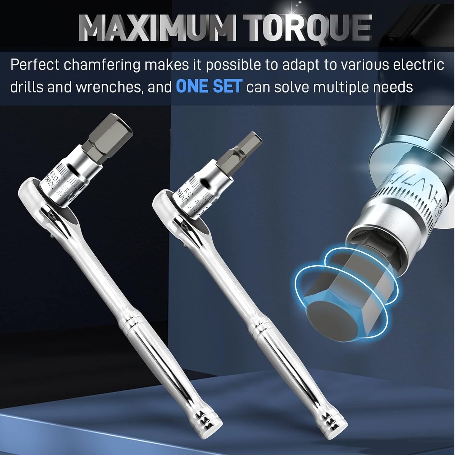 High Strength HEX Bit Socket Set in Chrome Vanadium Steel
