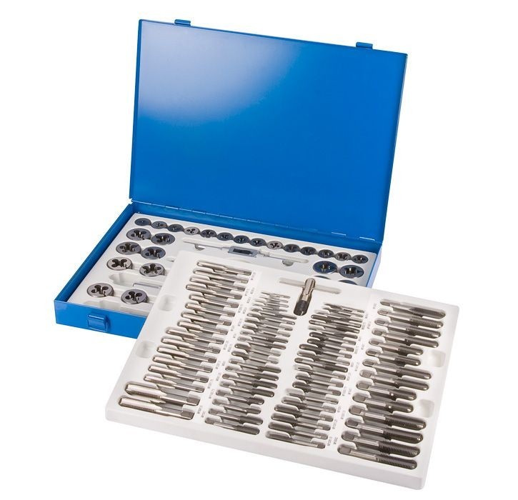 Professional Tap and Die Set 110Pcs Bearing Steel Threading Tool With Metal Case