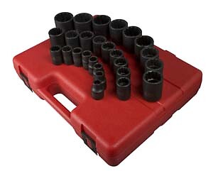 Sunex Tool 2826 26 Pc 1/2″ Dr 12 Pt Metric Socket Set