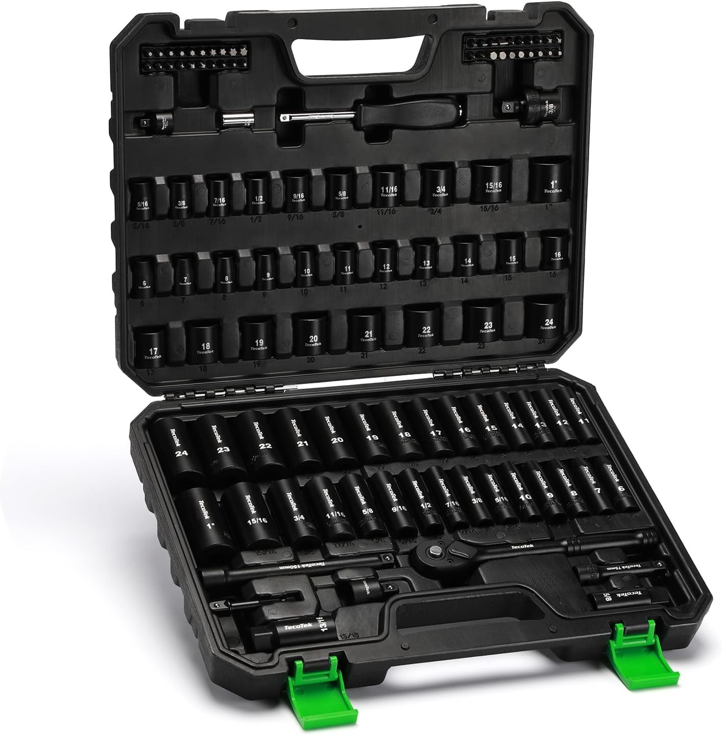 109PCS 3/8″ Drive Impact Socket Set SAE Metric Deep Shallow 6 Point Tool Kit