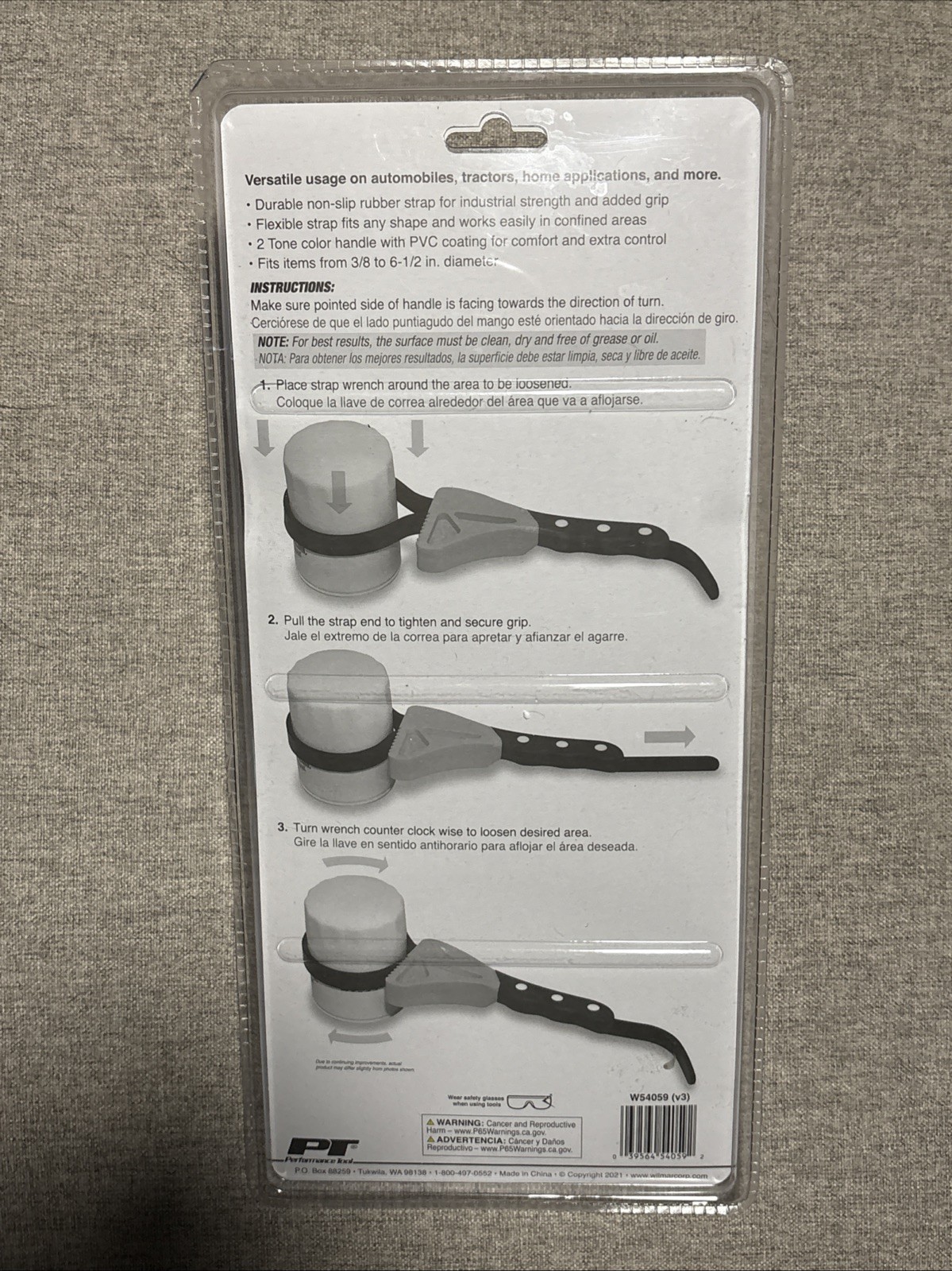 Performance Tool W54059 2-Piece 3/8″ To 6-1/2″ To Strap Wrench Set