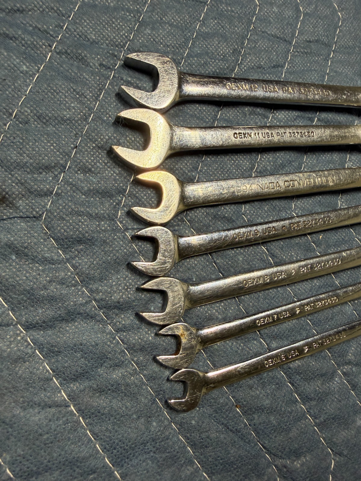 7 pc Snap-On USA Metric Mid Length 12-point Metric Combination Wrench Set OEXM