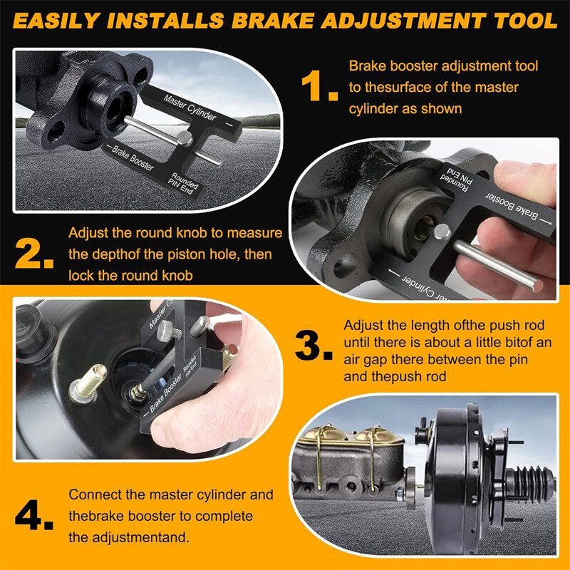 Brake Booster Push Rod Adjustment Tool for Most Brake Boosters w/ Adjustable Pin